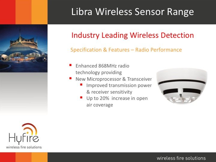 HyFire HFW-PA-05 Libra Wireless Optical Smoke Detector & Base
