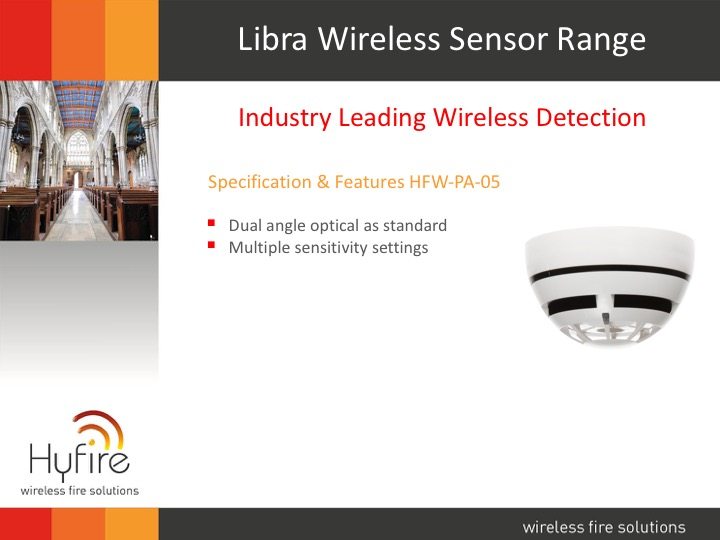HyFire HFW-PA-05 Libra Wireless Optical Smoke Detector & Base